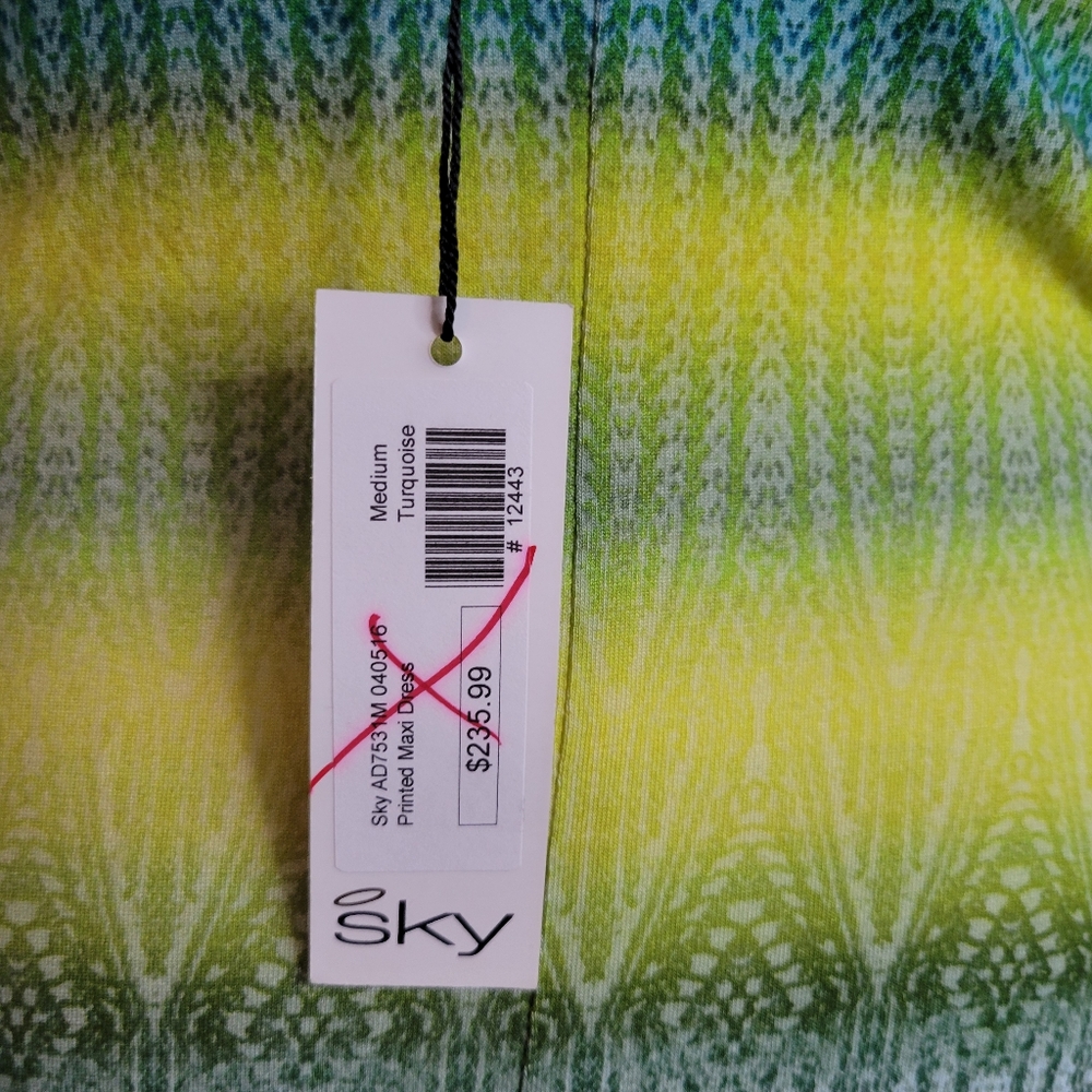 Sky Vibrant Blue and Yellow Maxi Dress - Picture 4 of 6